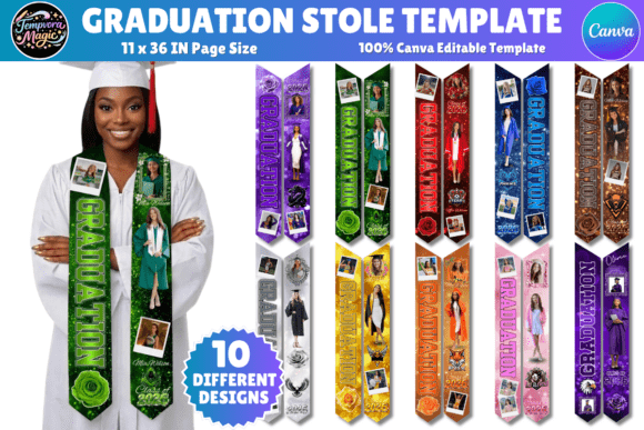Download Graduation Stole Canva Editable Template - Premium Bundle
