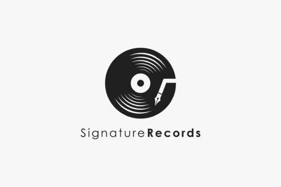 Download Music Disc Pen Signature Logo Icon - Signature Collection