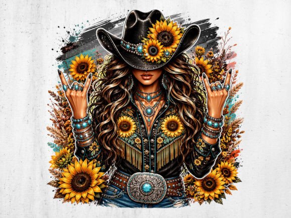 Download Sunflower Cowgirl Western Graphic PNG - Girl Collection