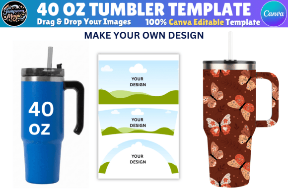 Download 40oz Tumbler Canva Editable Template - Premium Resources