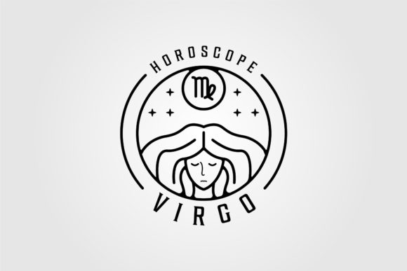 Download Girl or Women Zodiac of Virgo Logo Line - Girl Collection