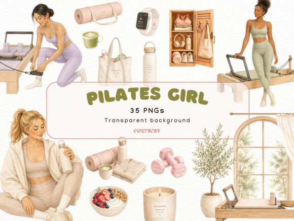 Download Pilates Girl Watercolor Clipart Wellness - Girl Collection