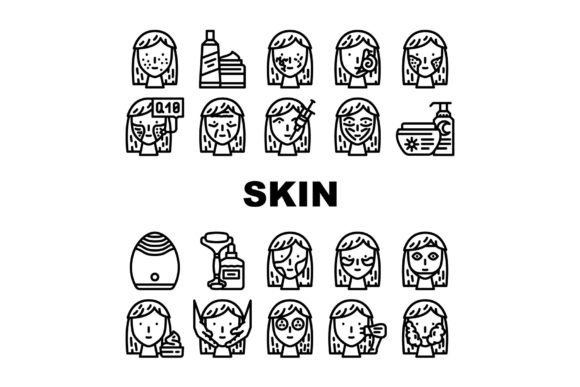 Download Facial Skin Care and Treatment Icons Set - Facial Collection