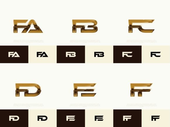 Download 6 Sets of FA-FF Initials Luxury Logos - Logos Collection