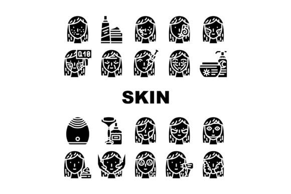 Download Facial Skin Care and Treatment Icons Set - Facial Collection