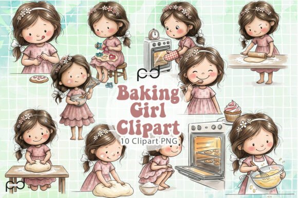 Download Baking Girl Illustrations Graphics - Girl Collection