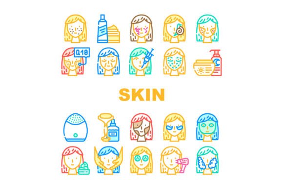 Download Facial Skin Care and Treatment Icons Set - Facial Collection